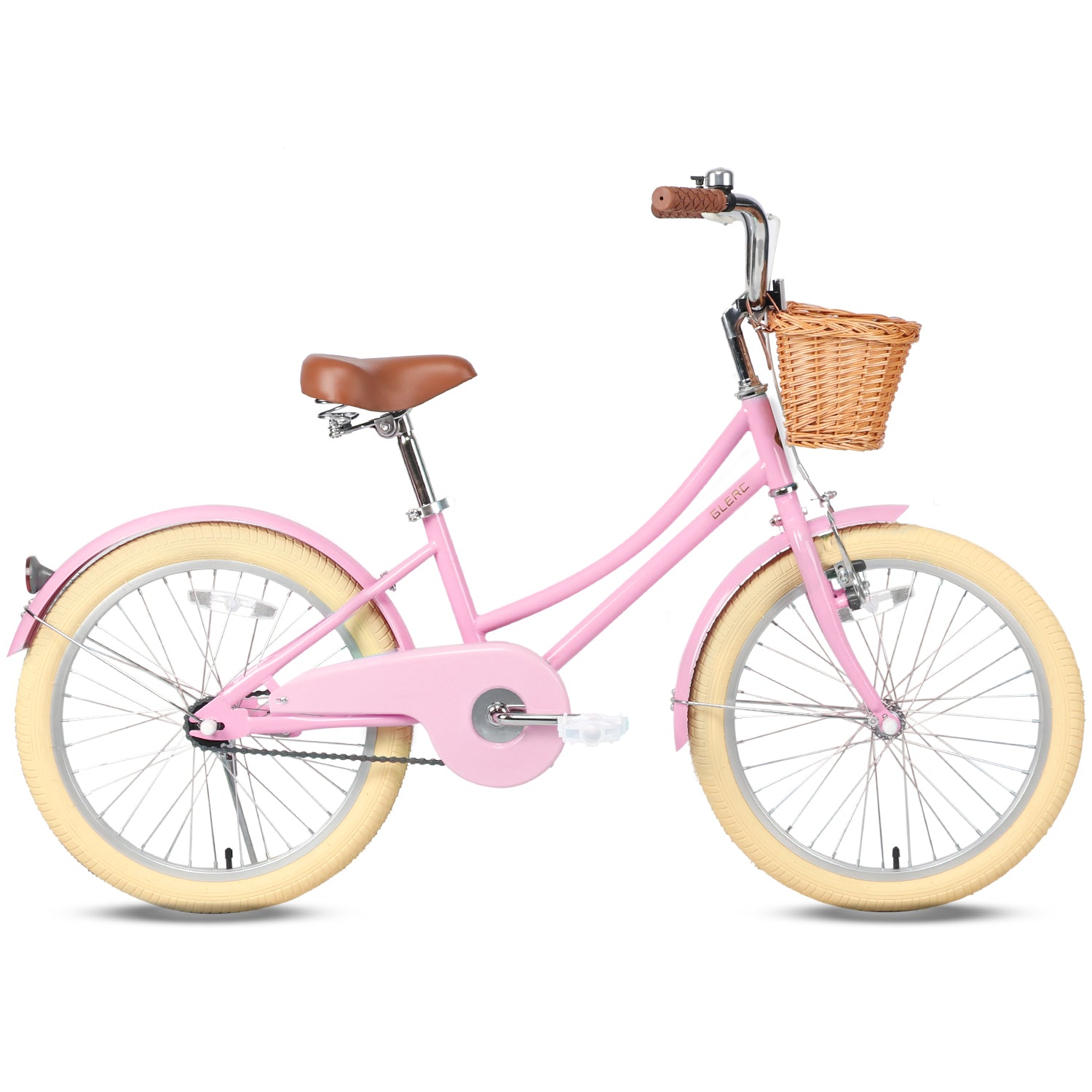 Glerc 20インチ子供用自転車 可愛い女の子用自転車 ジュニア自転車 カゴ付き